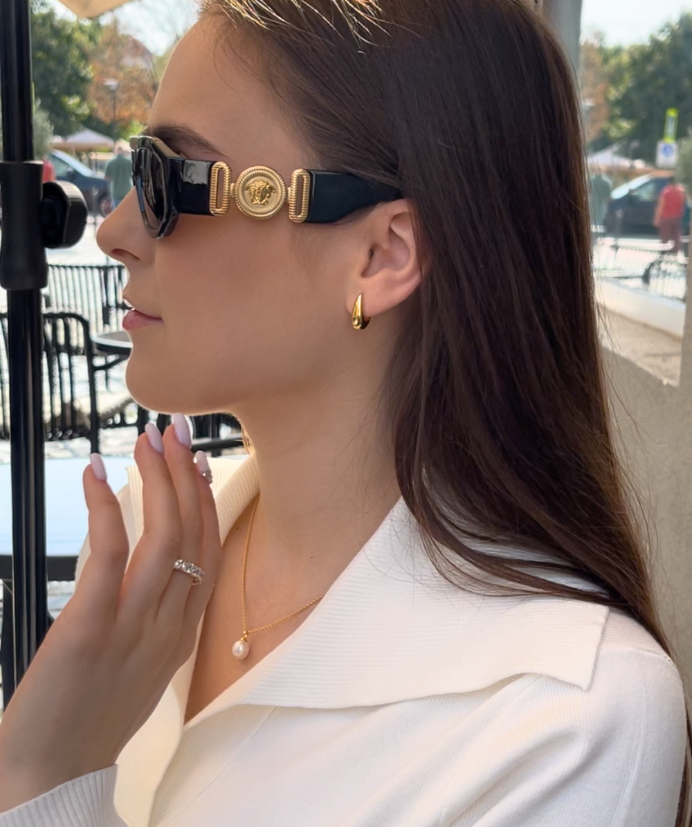 Ženske naušnice ovalnog oblika, žuto zlato, veličina 1,6 cm, MORELLATO