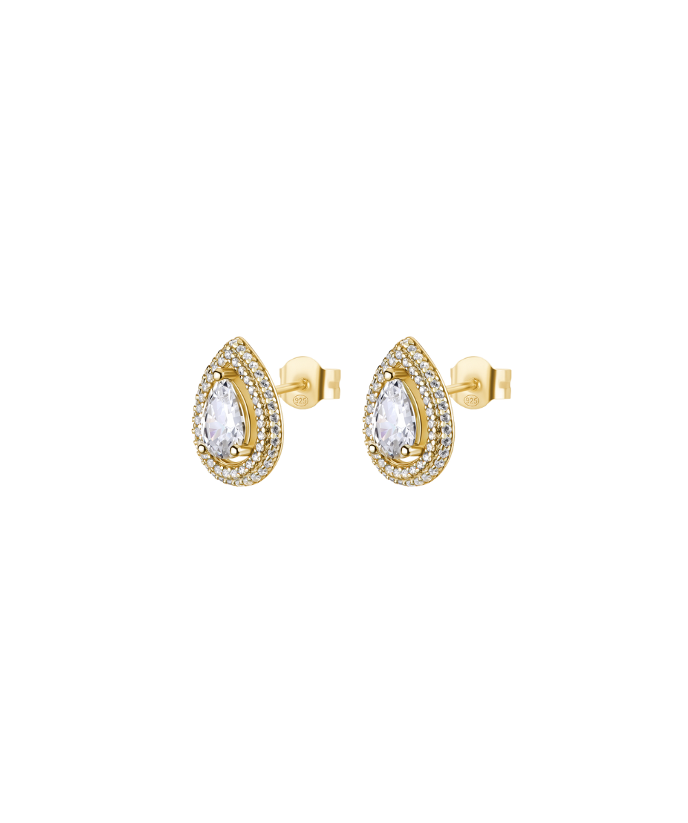 Women's Anna silver earrings plated with yellow gold, Rosato