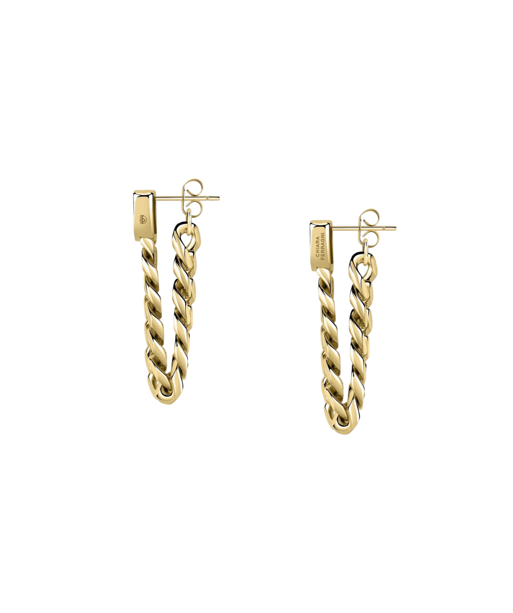 Cercei BOSSY CHAIN pentru femei cu zirconiu verde, Chiara Ferragni