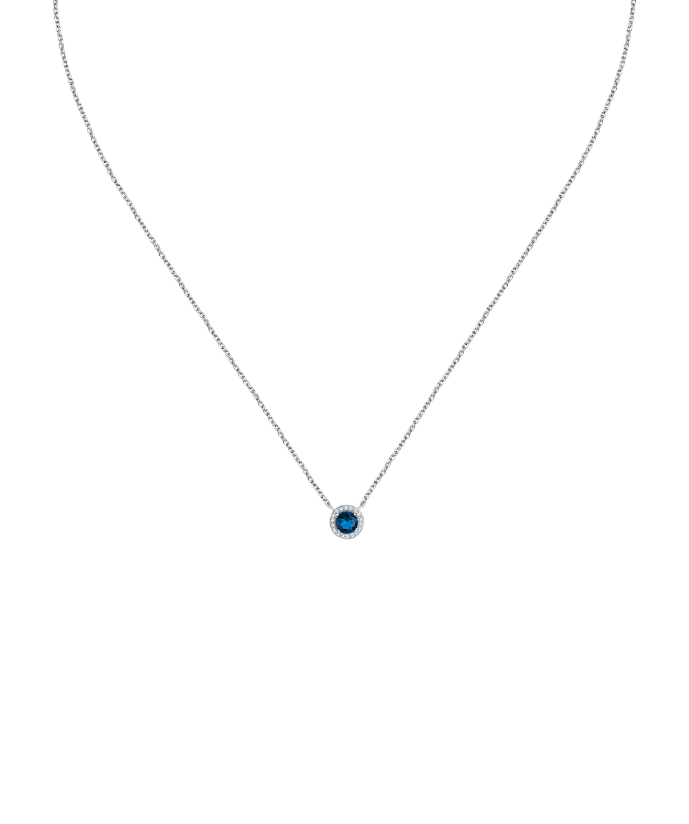 Women's silver necklace with blue cubic zirconia, La Petite Story