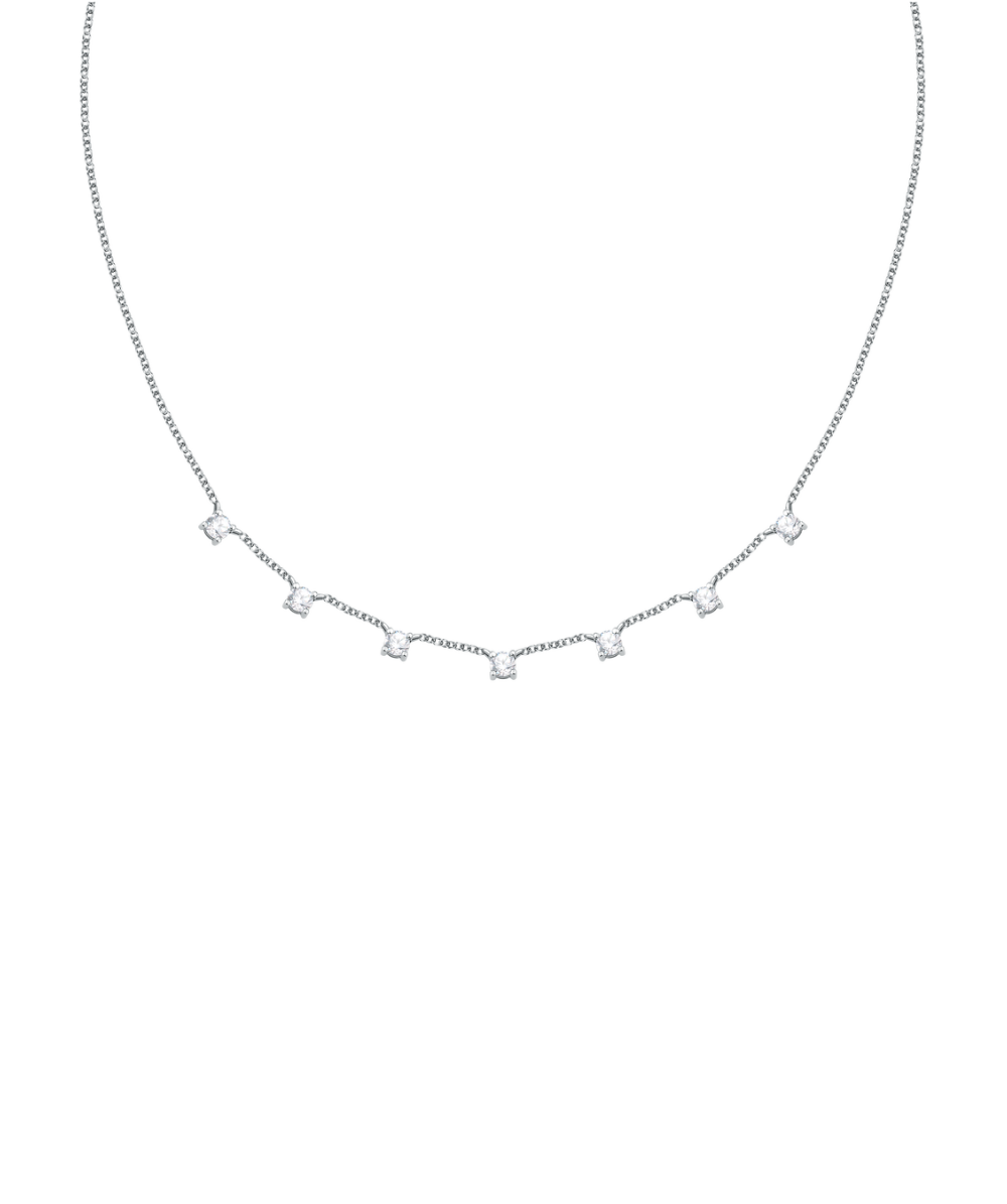 Colier Tesori din argint cu zirconii albe pentru femei, placat cu rodiu, Morellato