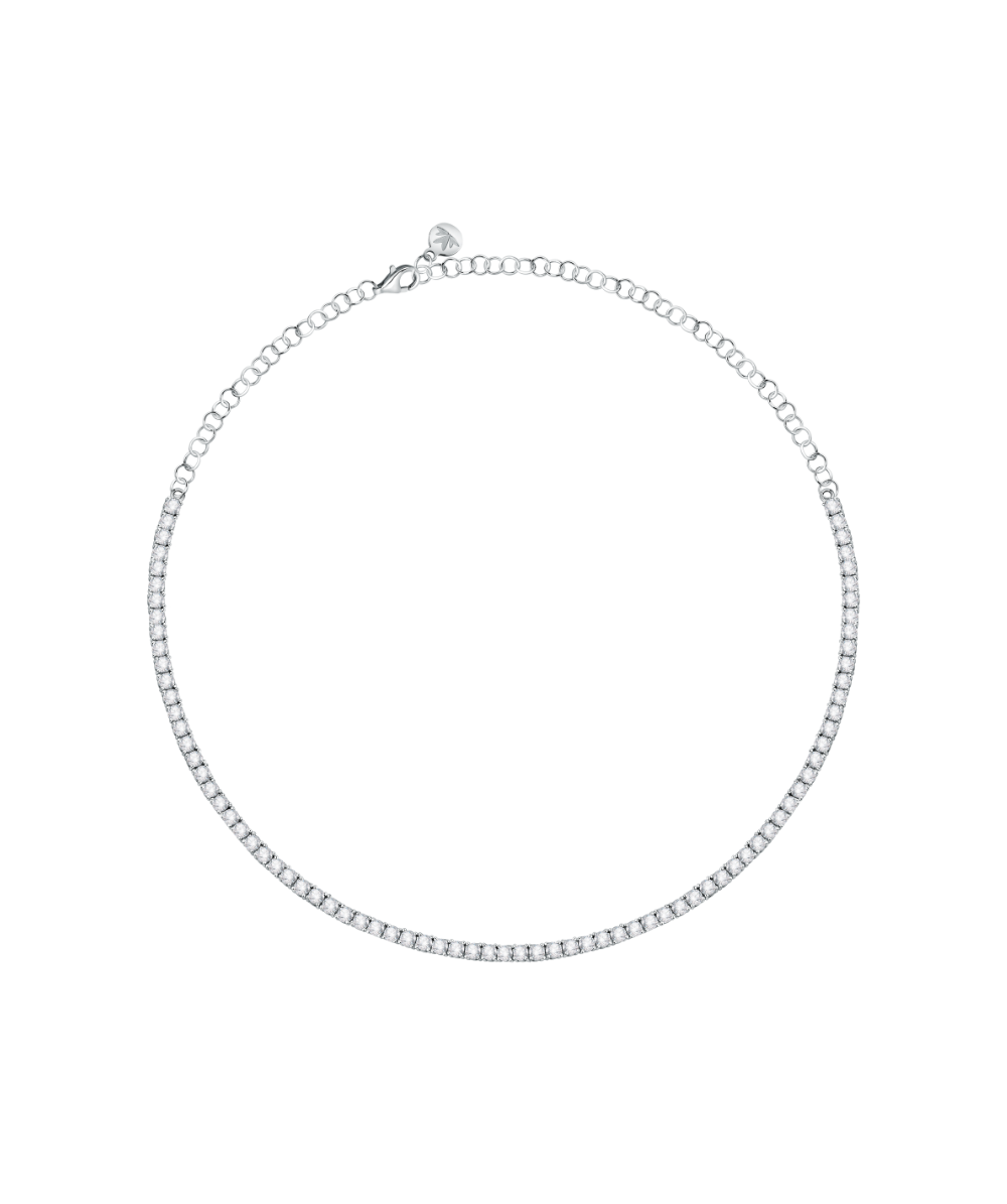 Ženski srebrni ogrtač Tesori, tenis ogrtač sa bijelim kamenčićima, podesive dužine, MORELLATO