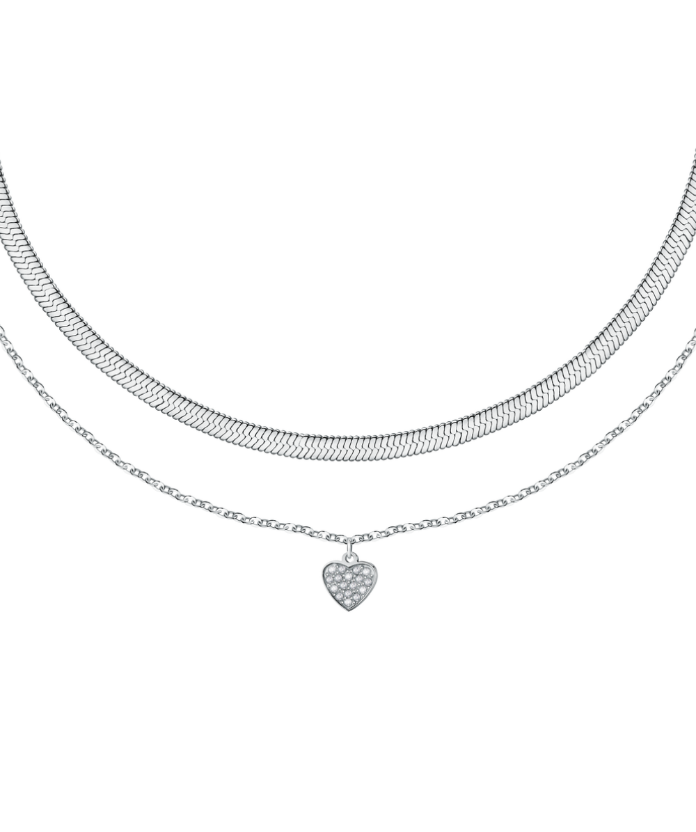 Ženska ogrlica s dvostrukim lancem i privjeskom u obliku srca, La Petite Story