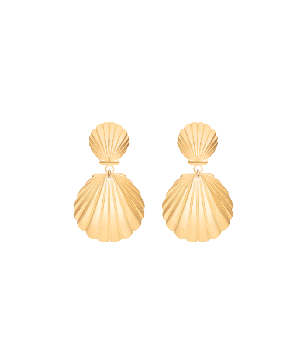 Venus earrings 3.4 cm gold plated, Lilou