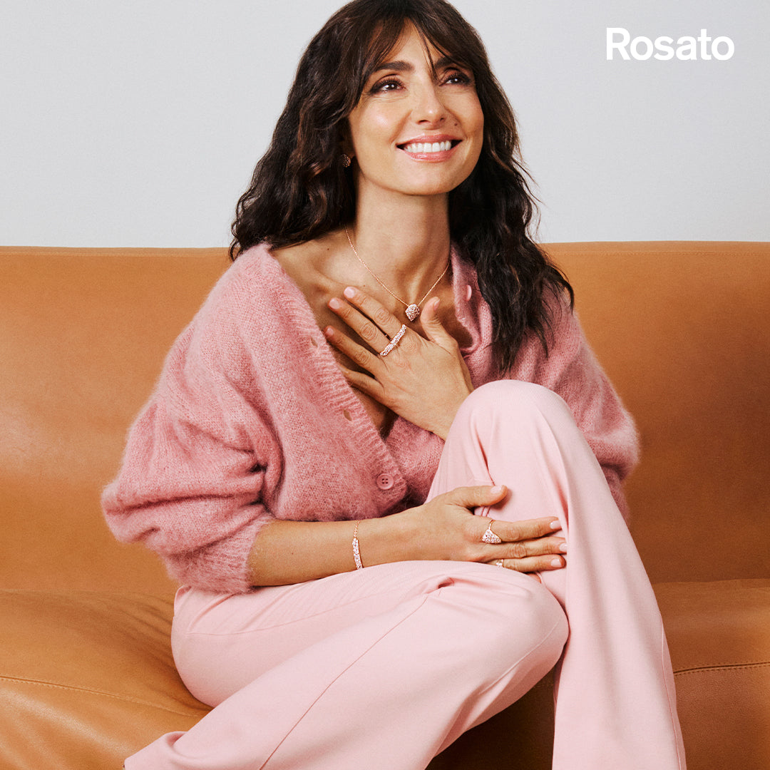 Ženski prsten od srebra s dva prstena, GEMMA, ROSATO