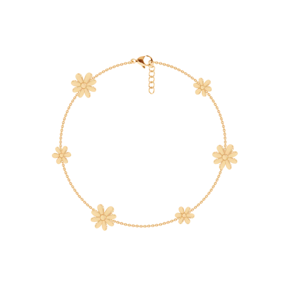 Ženski narukvica Flowers, podesiva, 16 cm + 5 cm produžetak, pozlaćena, Lilou