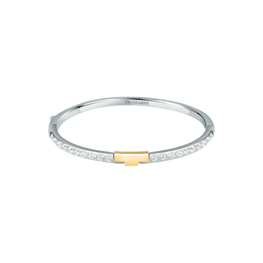 Ženski narukvic na zglob s dva tona boje – T-logo, TRUSSARDI