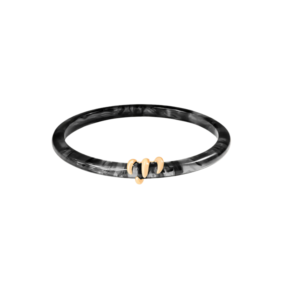 Women's bracelet Forza black resin gold-plated, Lilou