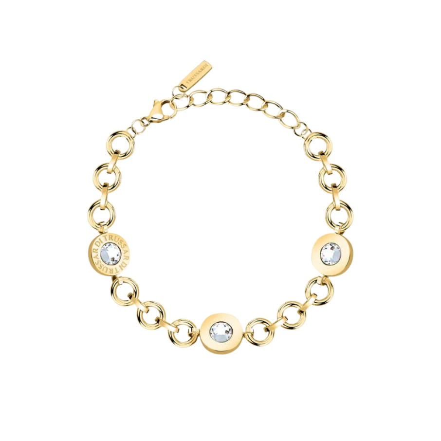 Ženski srebrni narukvica s logotipom T, podesiva dužina 16+3cm, TRUSSARDI