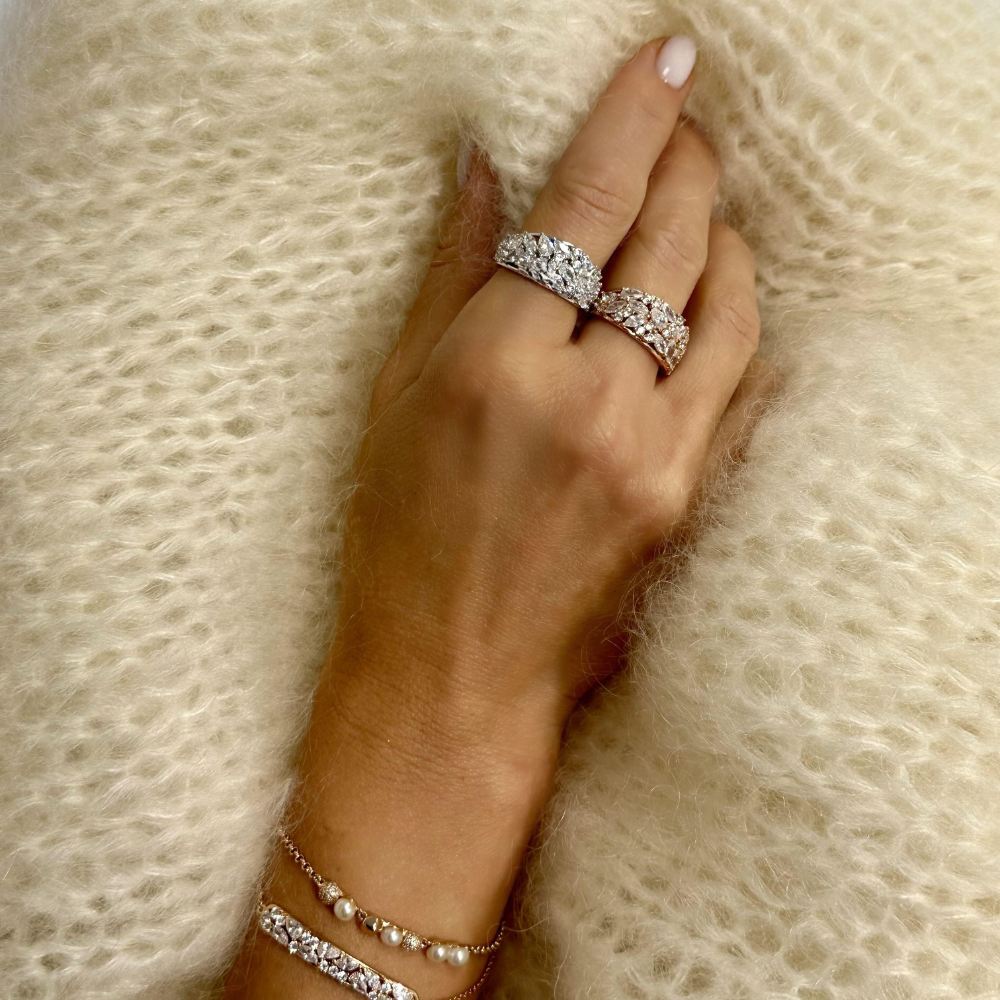 Ženski prsten za vjenčanje od srebra GEMMA, ROSATO