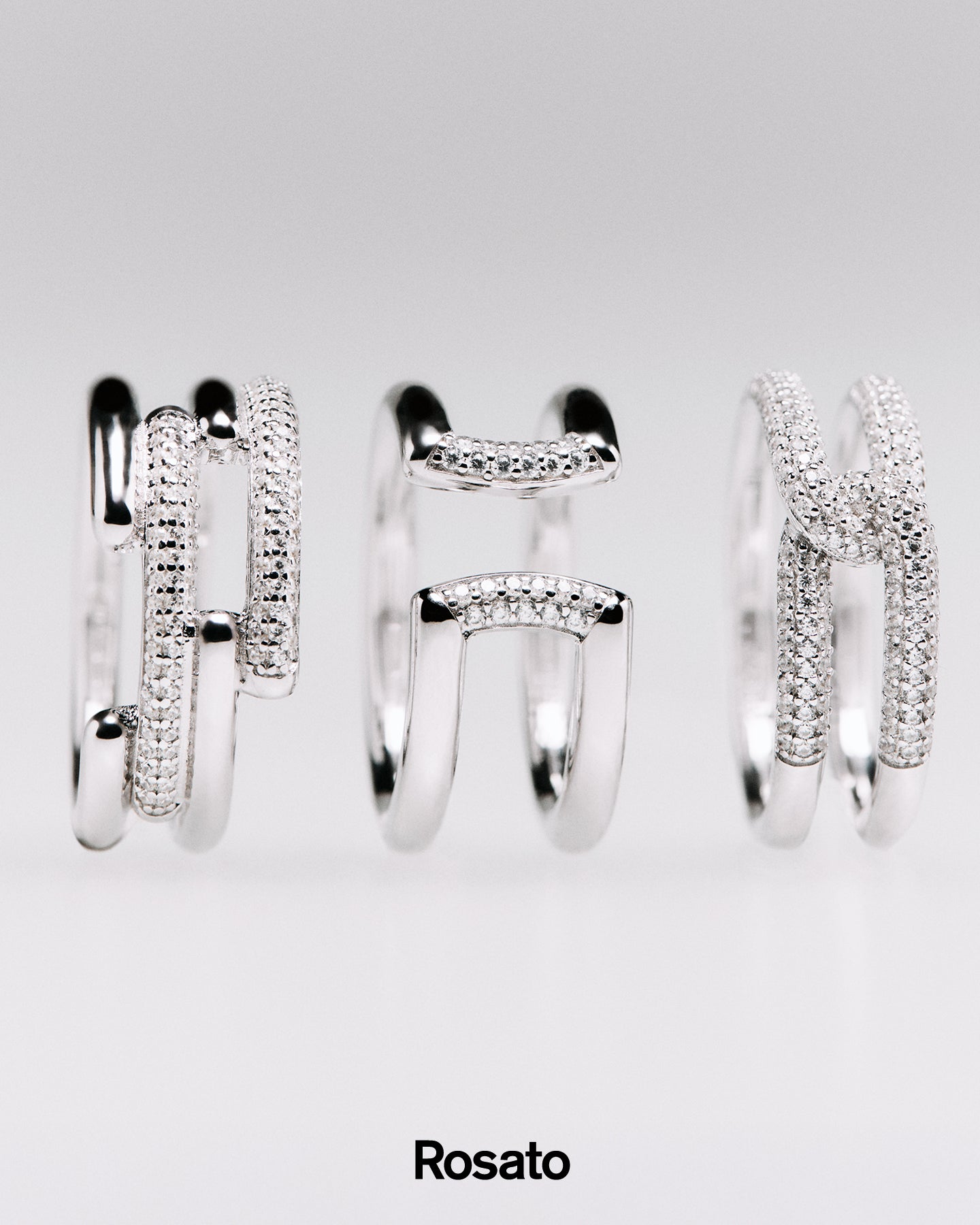 Ženski srebrni prsten za vjenčanje BIANCA s čvorom, ROSATO