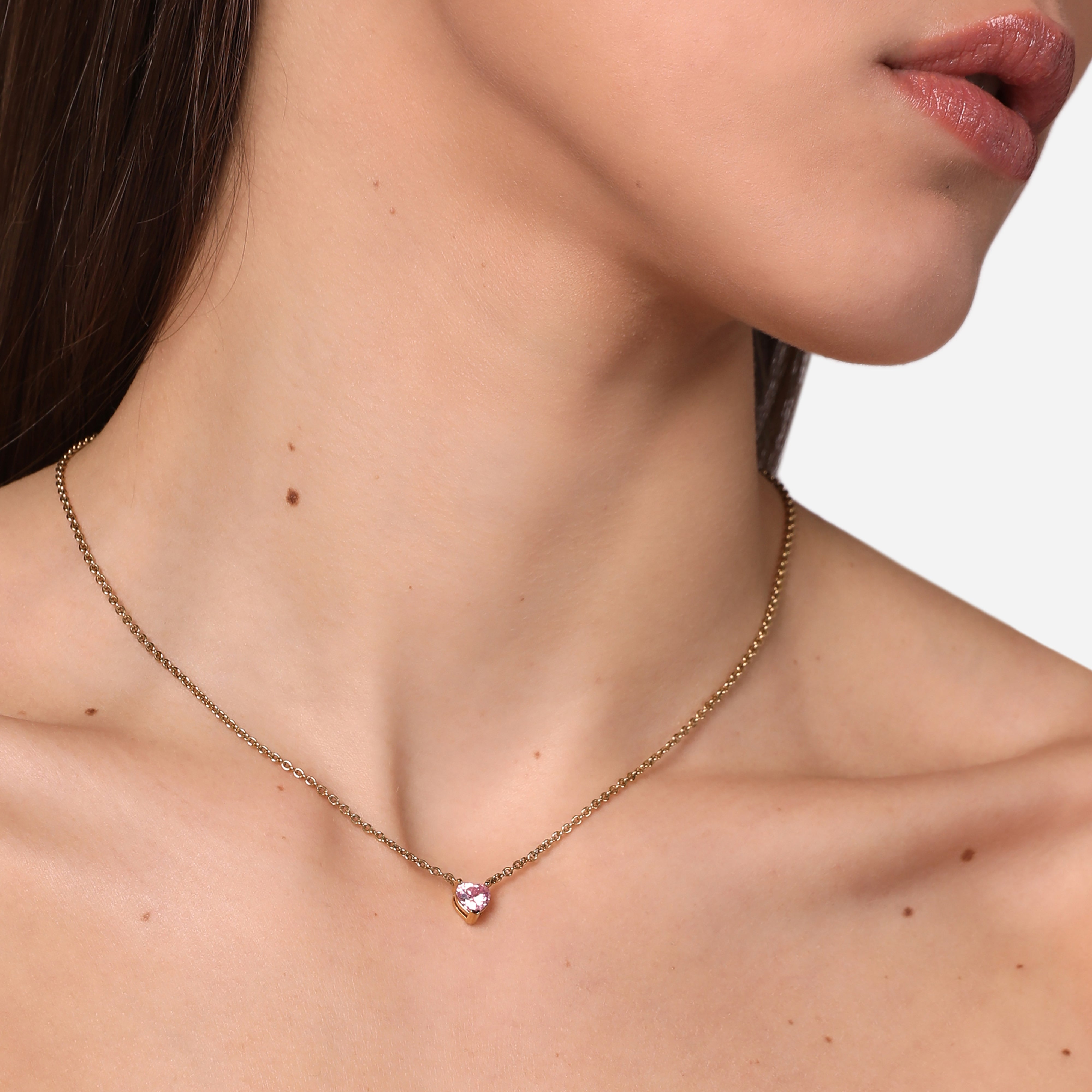 Podesiva ogrlica FIRST LOVE s ružičastim privjeskom u obliku srca, Chiara Ferragni