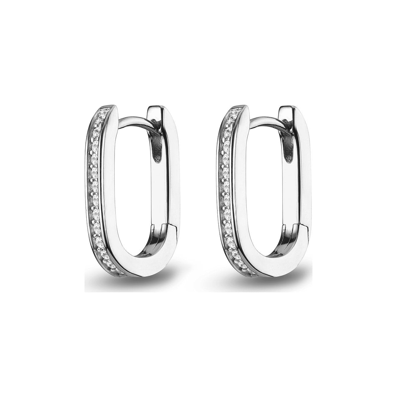 Ženski naušnici od sterling srebra, okrugli LUNA, JETTE