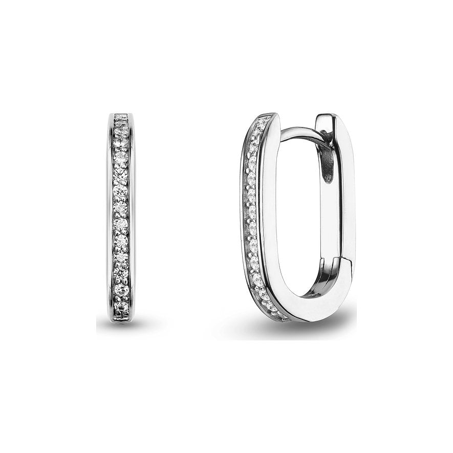 Ženski naušnici od sterling srebra, okrugli LUNA, JETTE