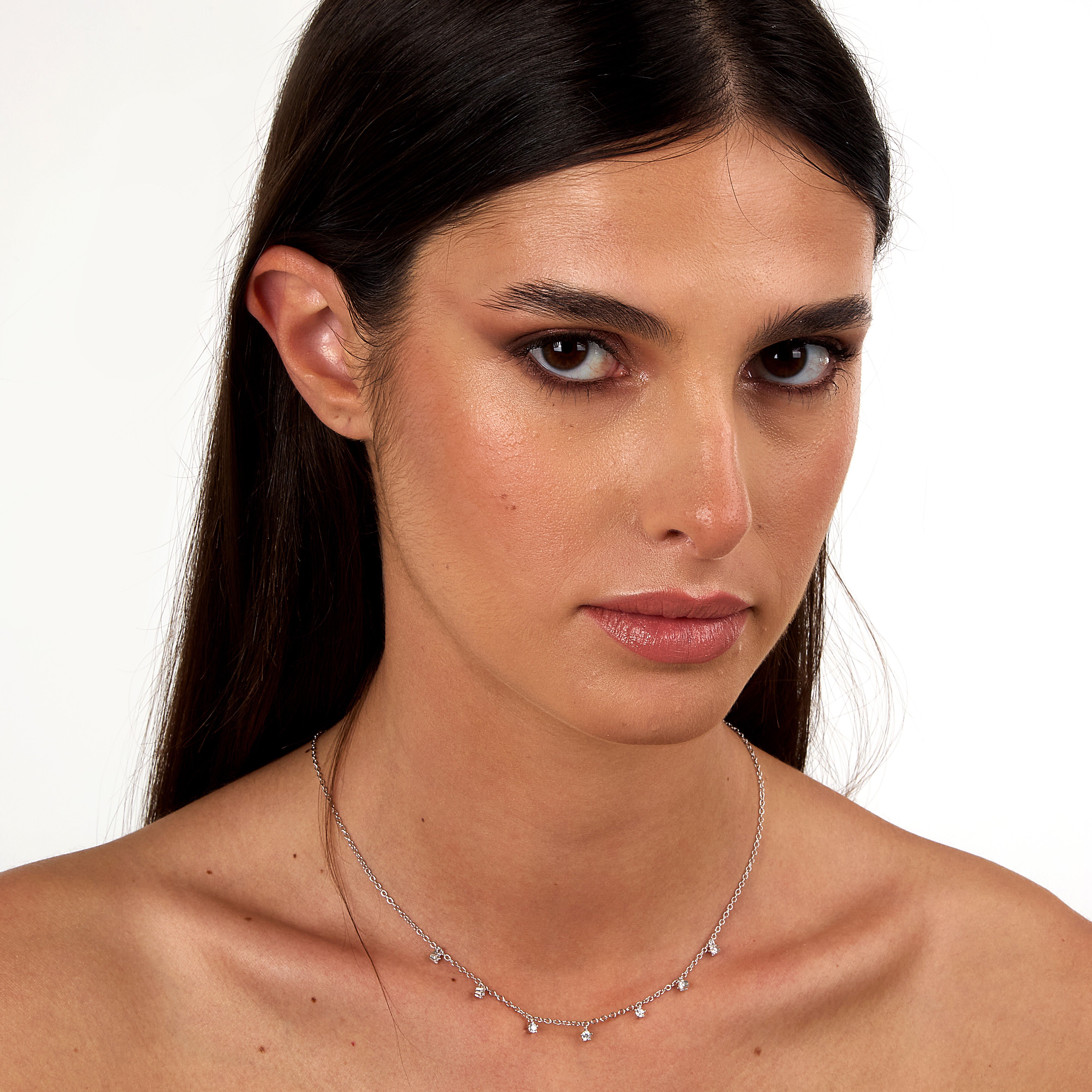 Ženska ogrlica od srebra sa bijelim kamenjem, LA PETITE STORY