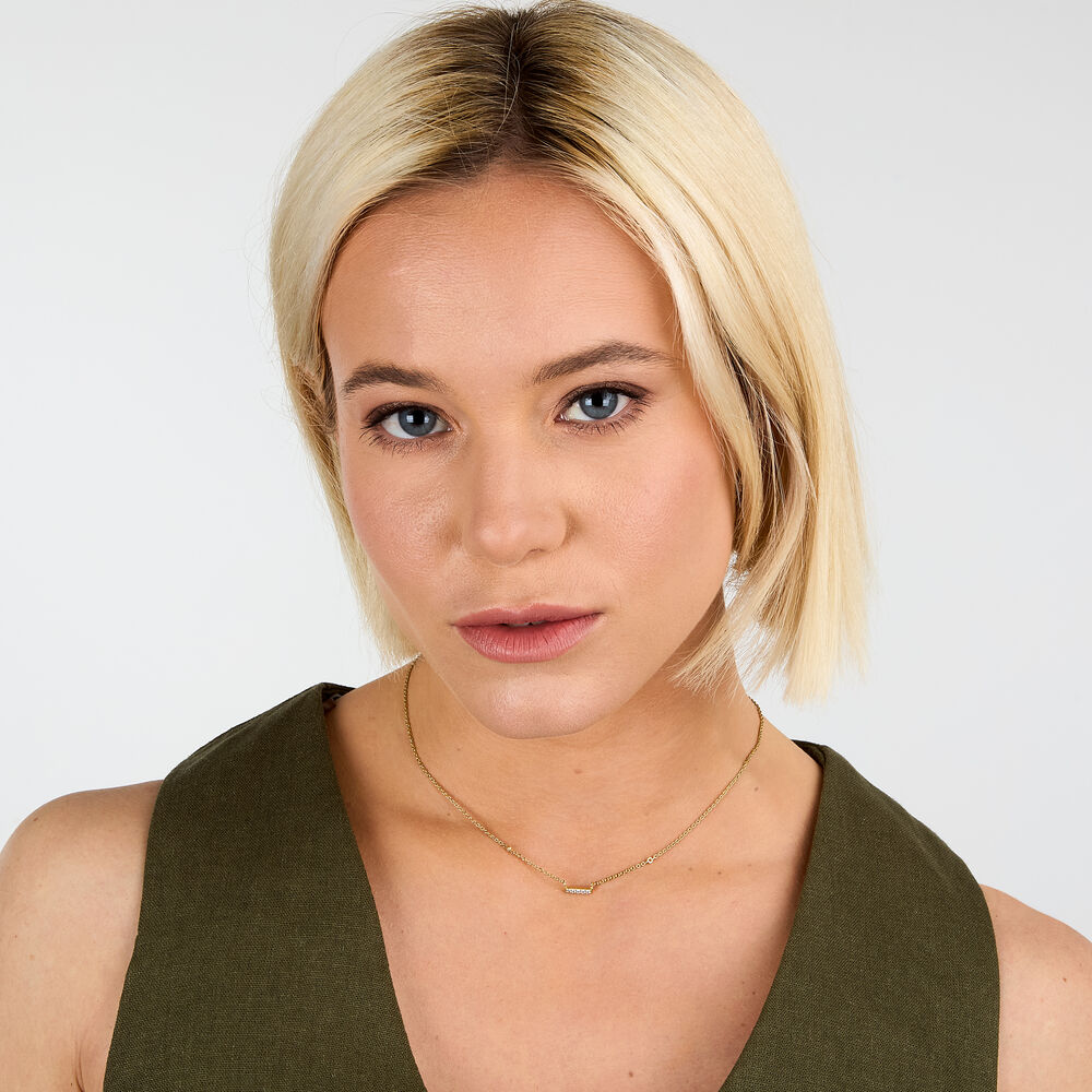 Podesiva srebrna ogrlica s bijelim cirkonima za žene, pozlačena, La Petite Story