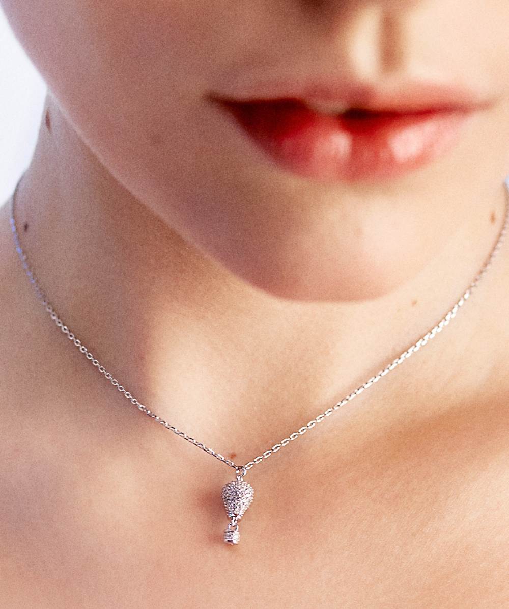 Ženska kratka srebrna ogrlica, ROSATO