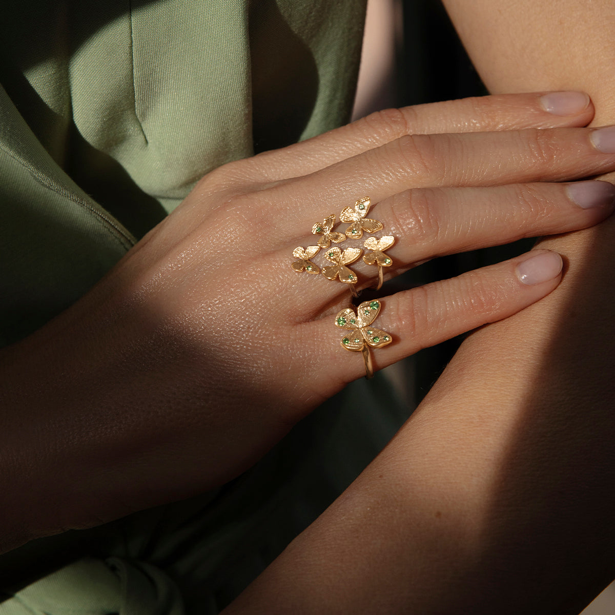 Ženski prsten Multi Papillon, pozlaćen, Lilou