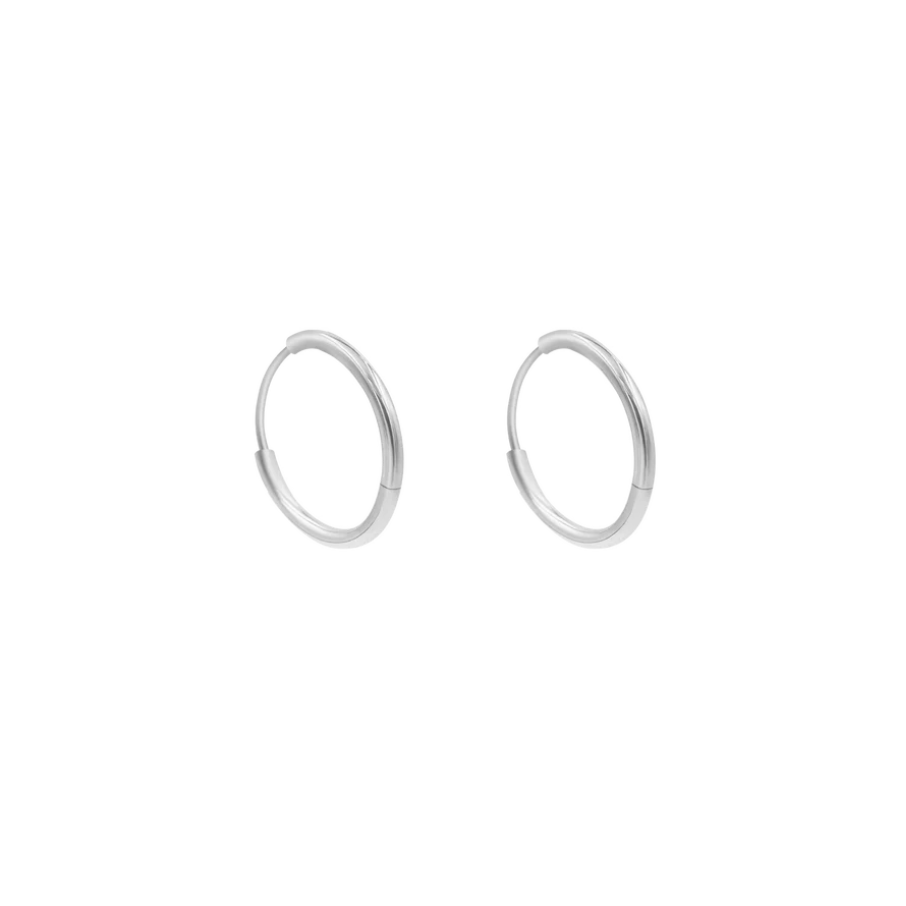 Women's mini hoop earrings 1.4 cm silver-plated, Lilou
