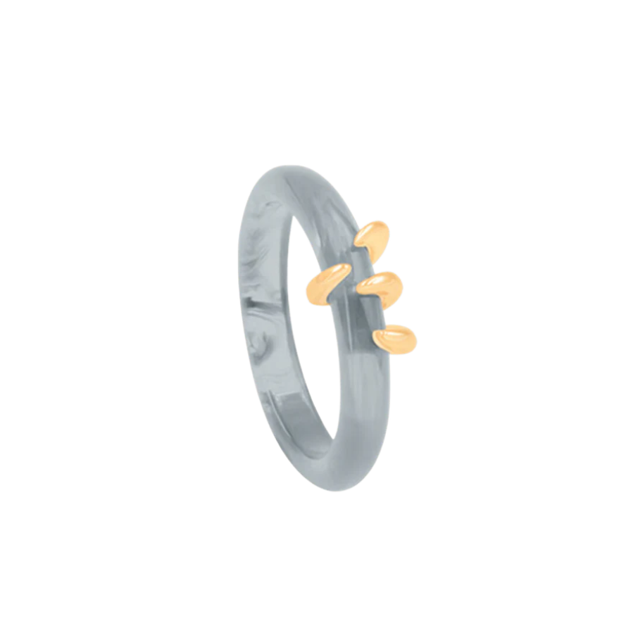 Ženski prsten Forza od sive smole, pozlaćen, Lilou