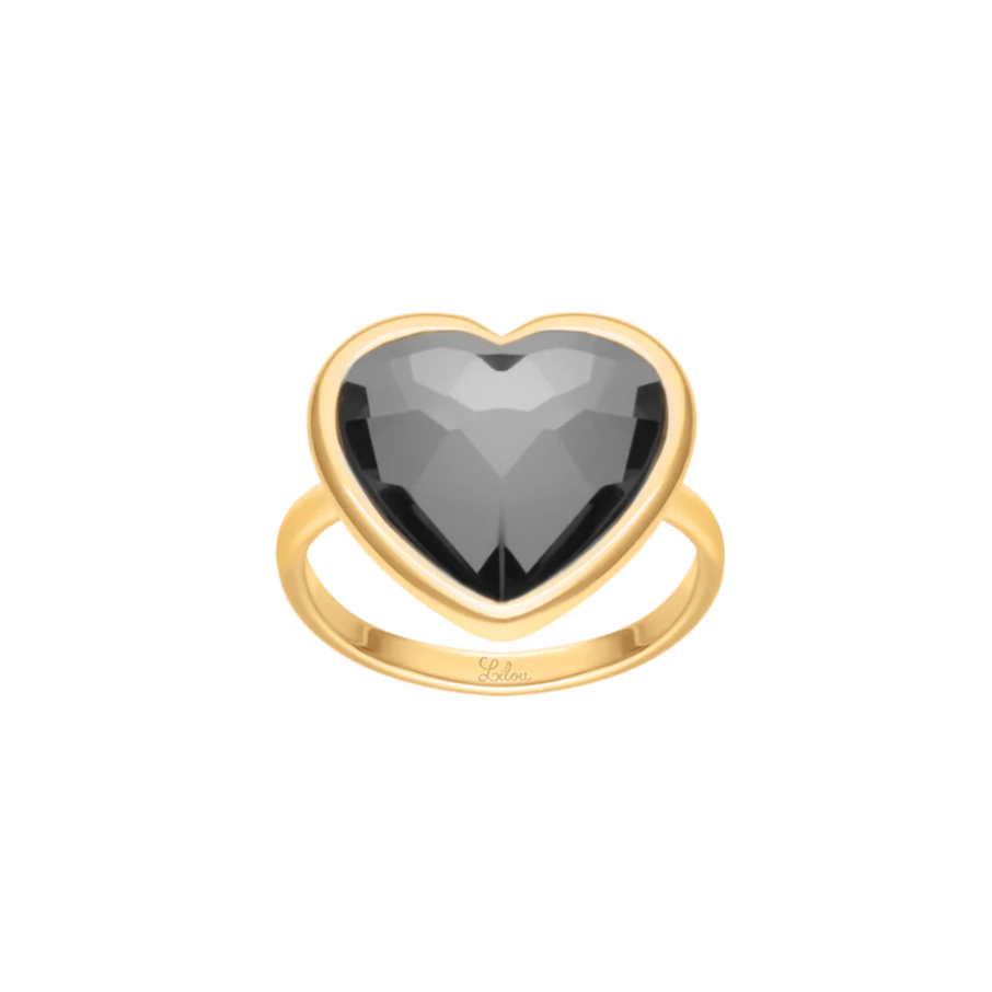 Ženski prsten Icons s dimljenim kristalom i pozlatom, Lilou