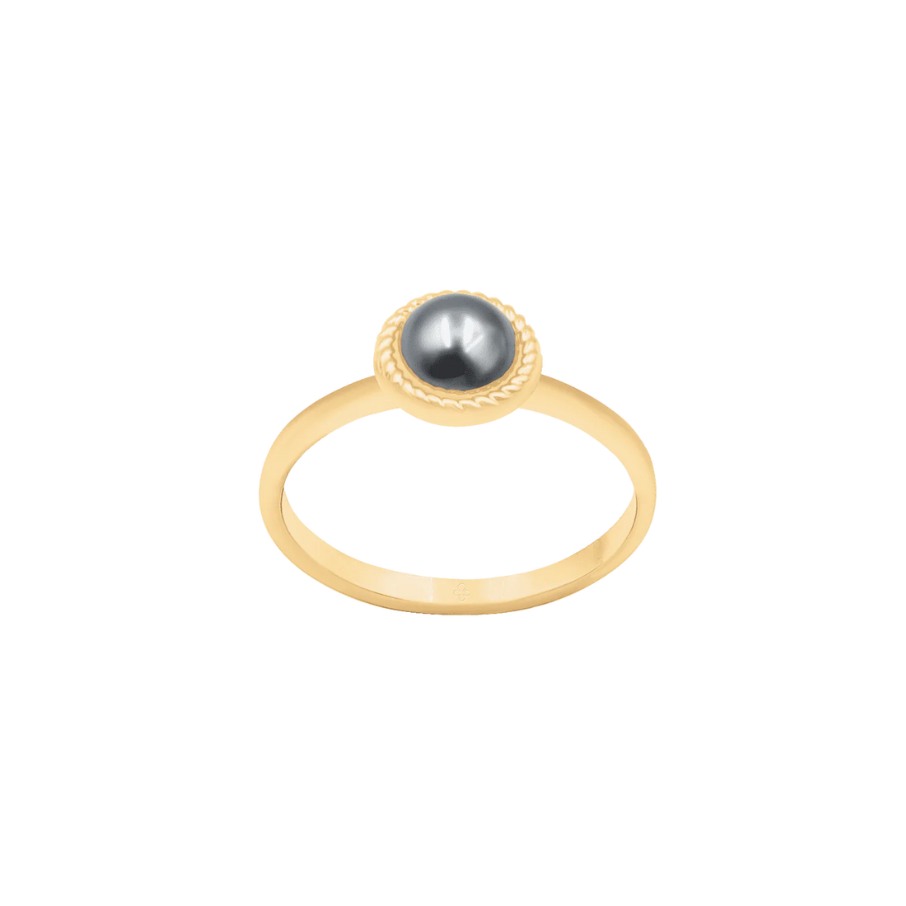 Women's ring Cosmos with grey pearl, Lilou
