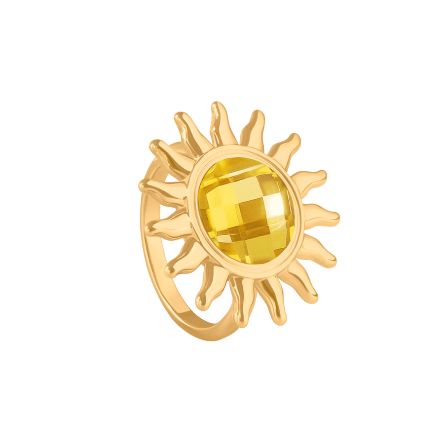 Women's ring Soleil 2.2 cm, gold-plated, Lilou