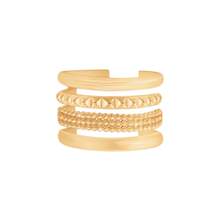 Ženski prsten Etno s više prstenčića, pozlaćen, Lilou