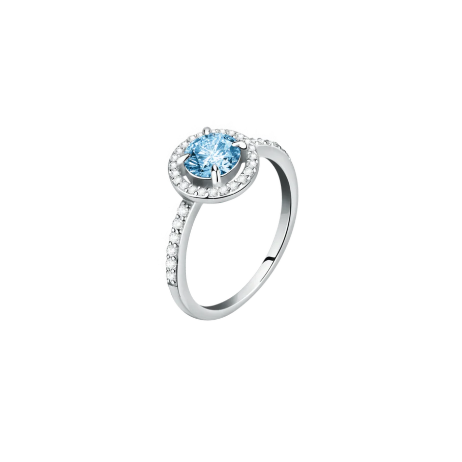 Ženski prsten od sterling srebra Tesori s okruglim kamenom tamnoplave boje, MORELLATO