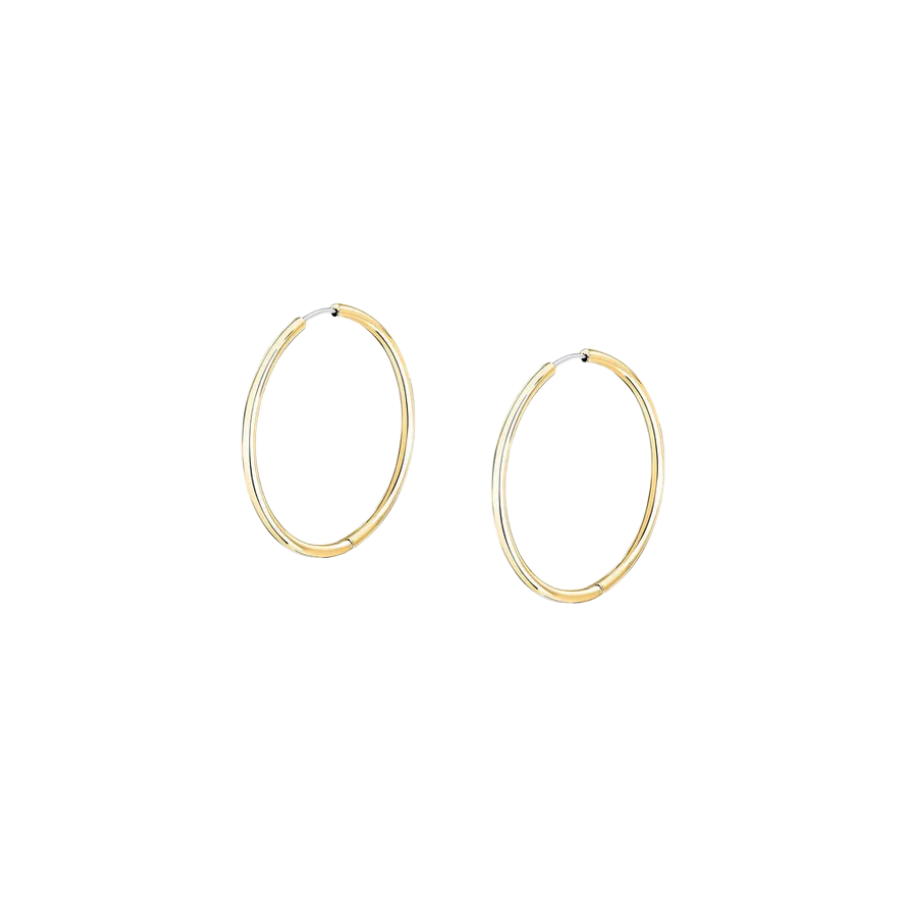 Women's earrings creole round stainless steel yellow gold-plated, Morellato