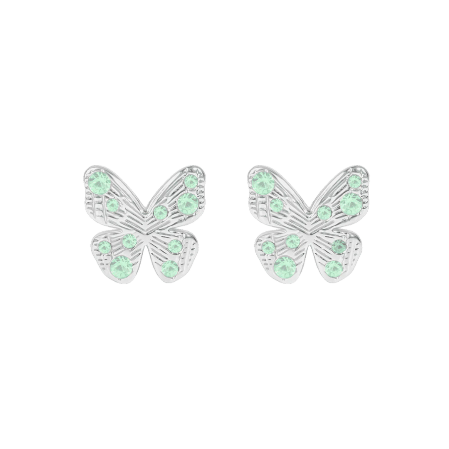 Women's earrings stud Papillon, silver-plated, Lilou
