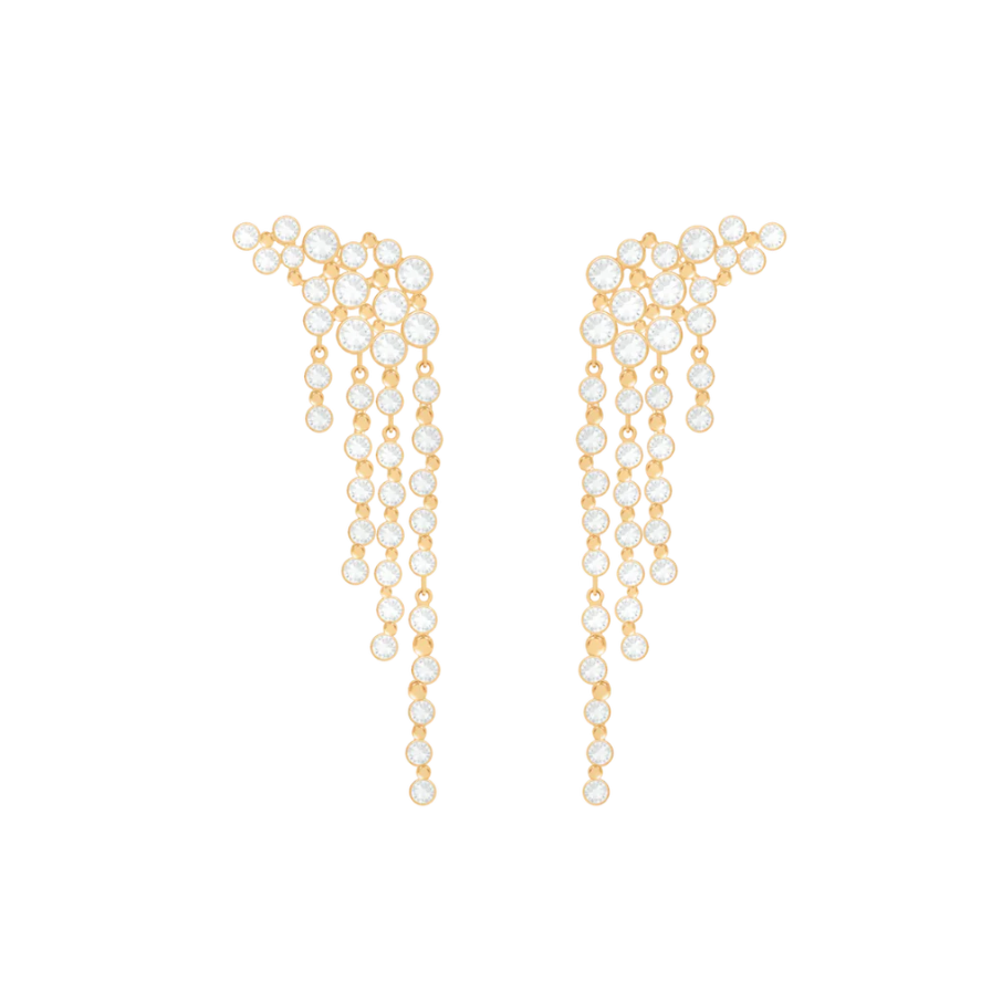 Ženske naušnice Sparkling 4 cm, pozlačene, Lilou