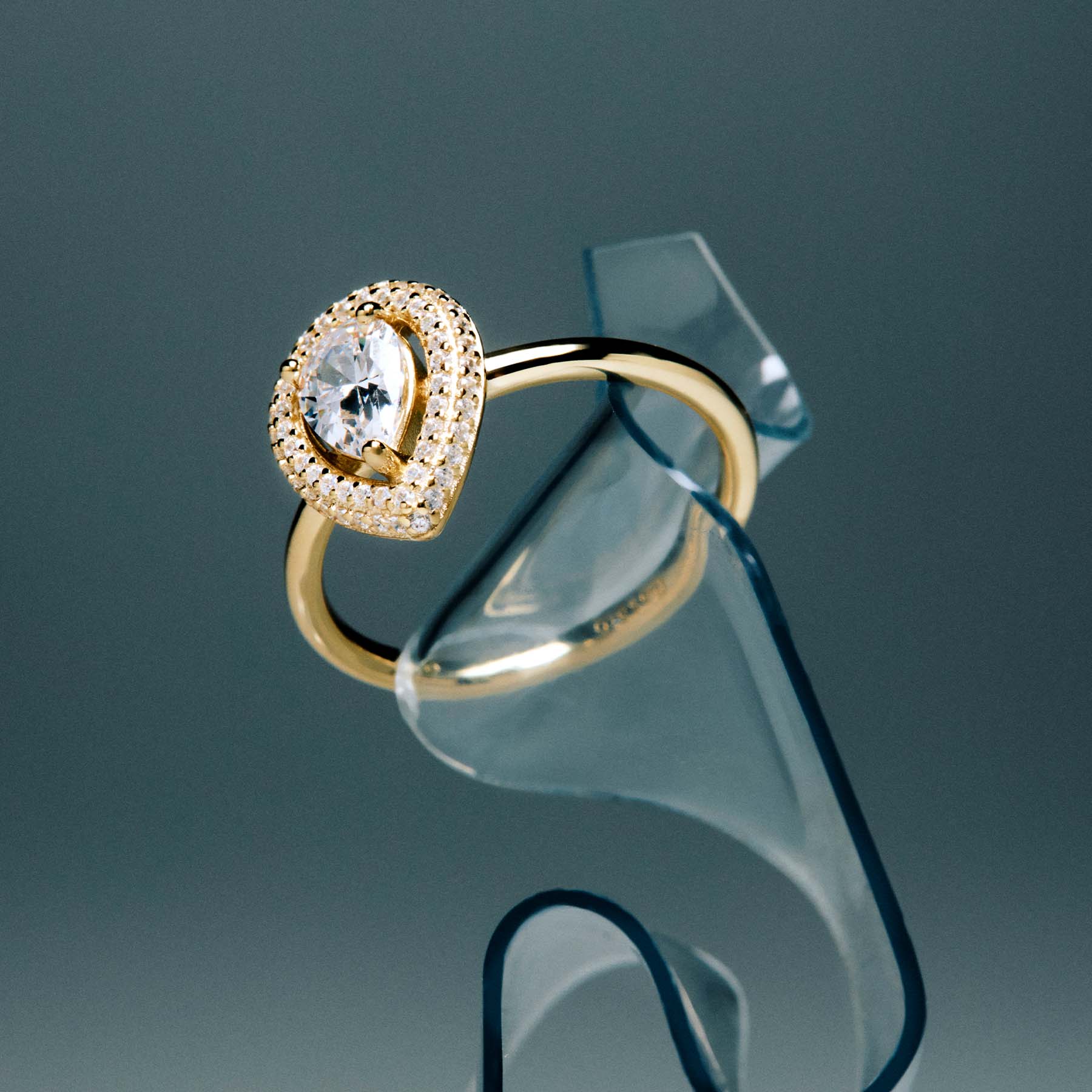 Women's silver Anna ring, gold plated, Rosato