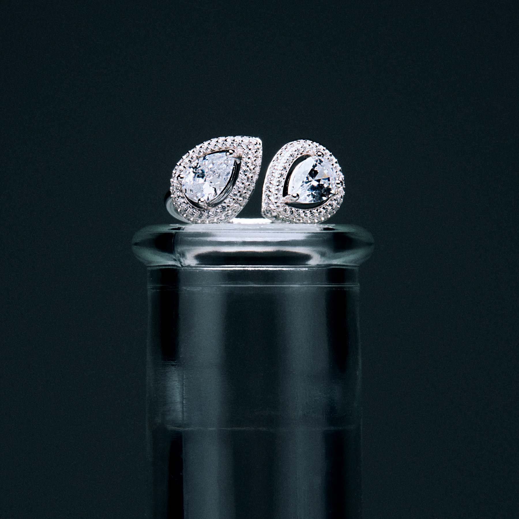 Women's Anna open silver ring, Rosato