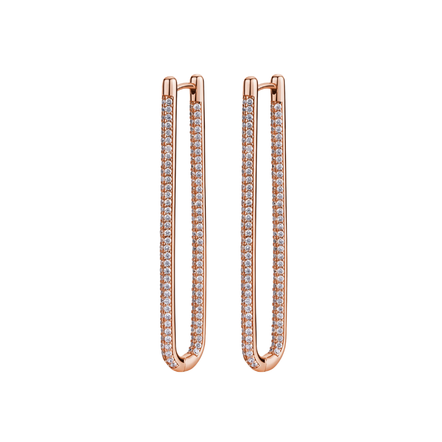Women's Long Silver Earrings BIANCA, ROSATO