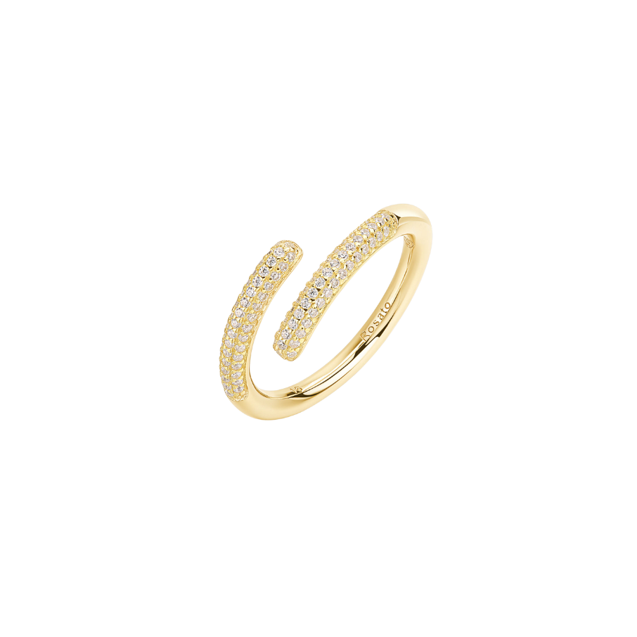 Ženski prsten od srebra s pozlaćenim slojem, BIANCA, ROSATO