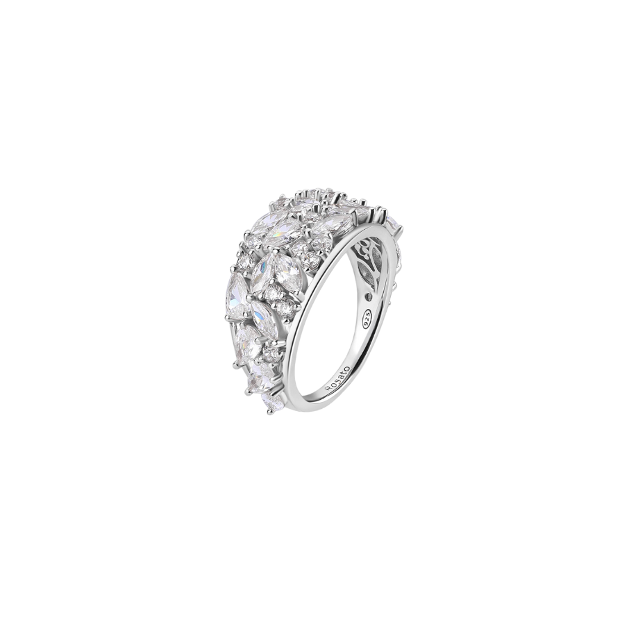 Women's Silver Wedding Band GEMMA, ROSATO