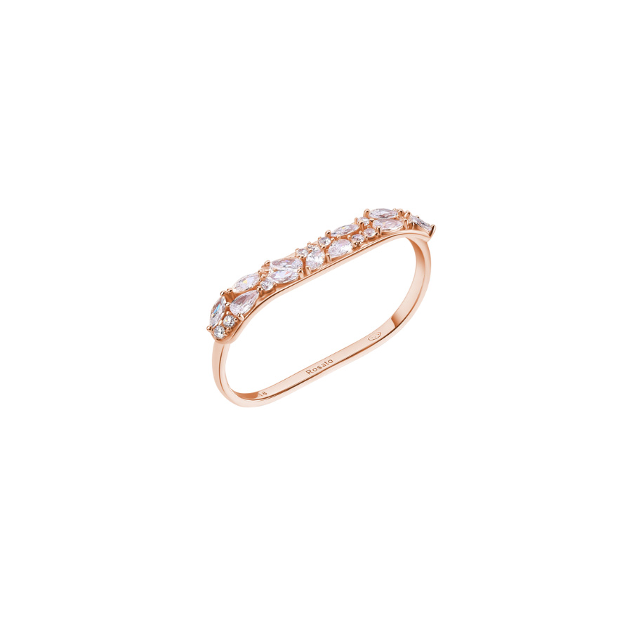 Ženski prsten od srebra s dva prstena, GEMMA, ROSATO