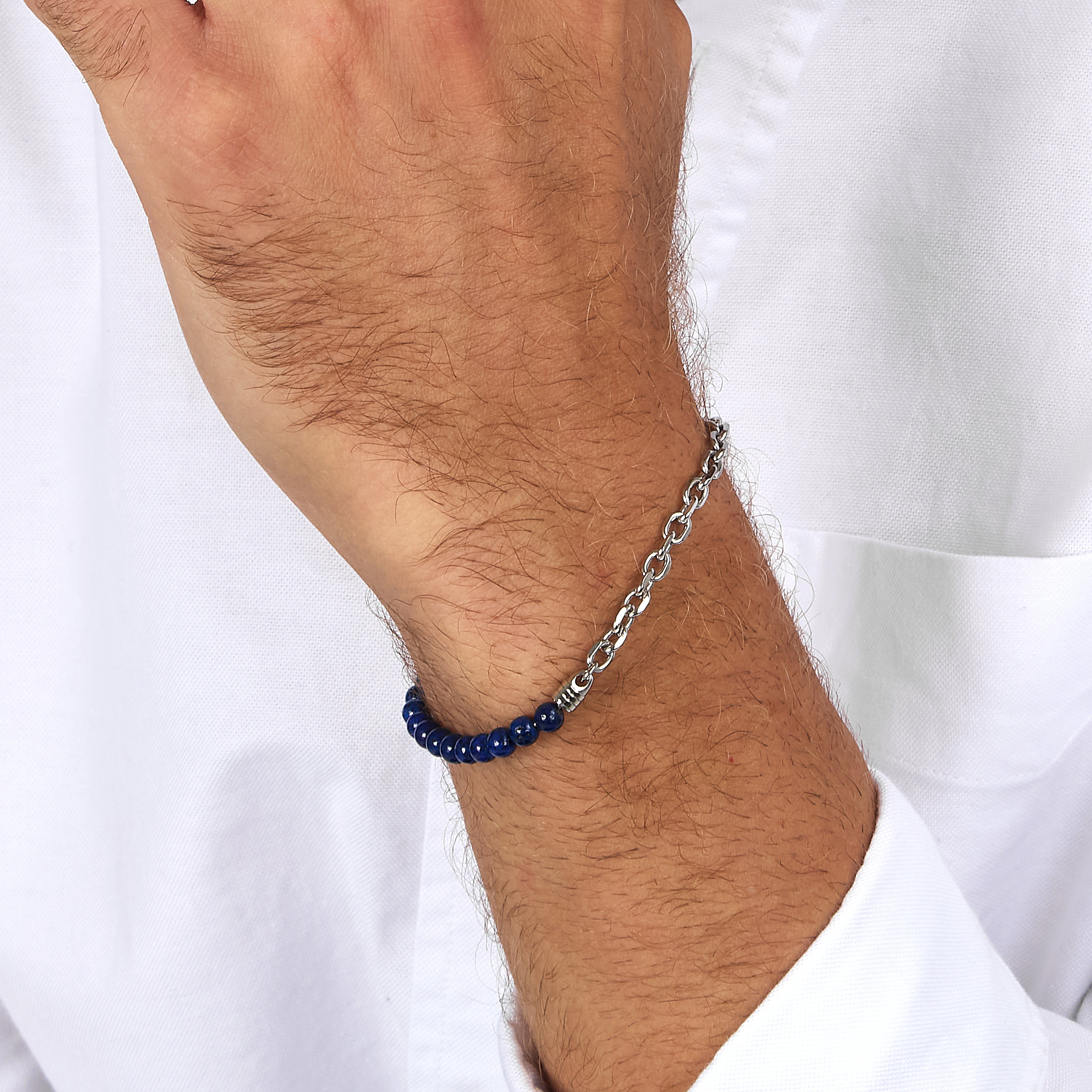 Men's Steel Bracelet with Lapis Lazuli, Morellato