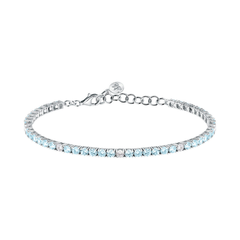 Bratara dama argint tennis Tesori cu pietre albastre, reglabila 16+3cm, MORELLATO