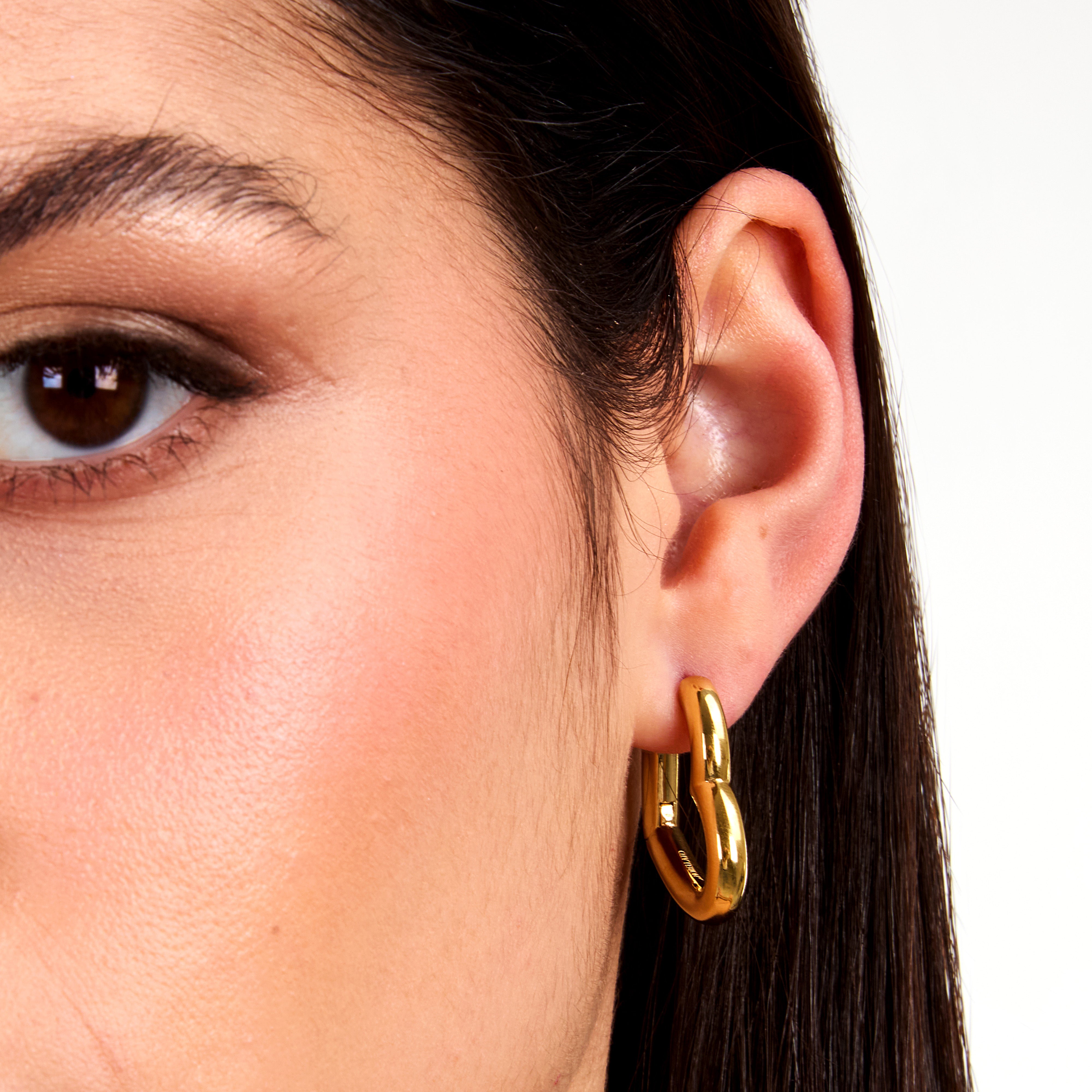 Women's Creole earrings heart-shaped with gold finish, 2.7 cm, Morellato