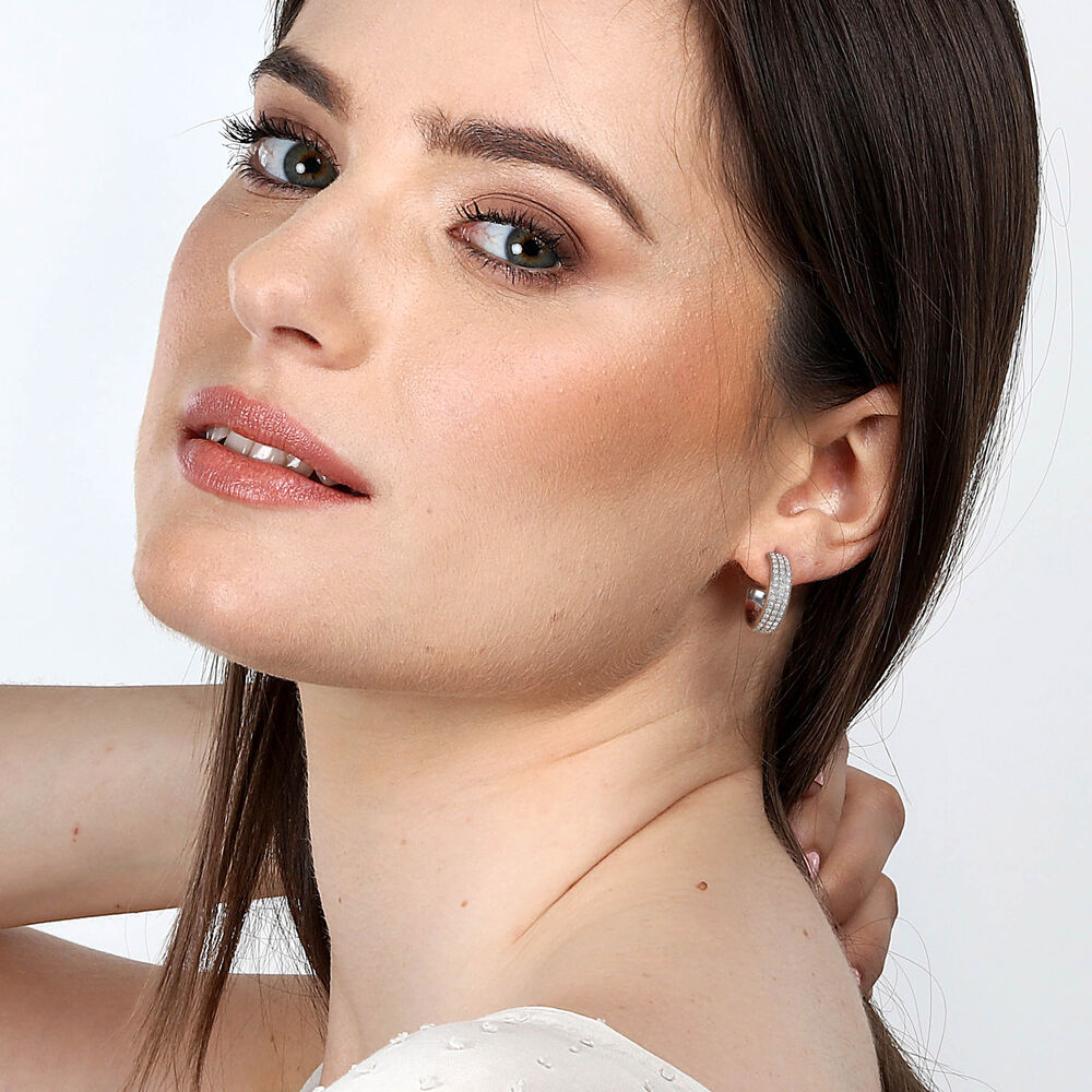 Ženske naušnice tipa kreol sa kristalnim kamenjem, MORELLATO