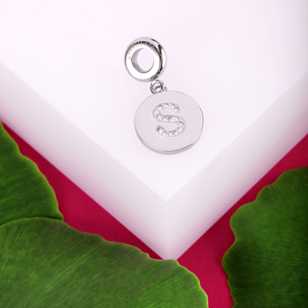 Women's charm pendant letter S, engravable, MORELLATO
