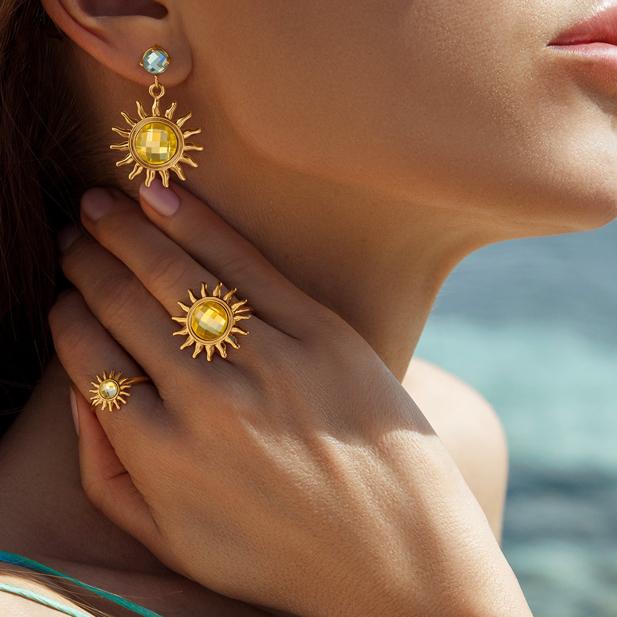 Ženski prsten Soleil 1,2 cm, pozlaćen, Lilou