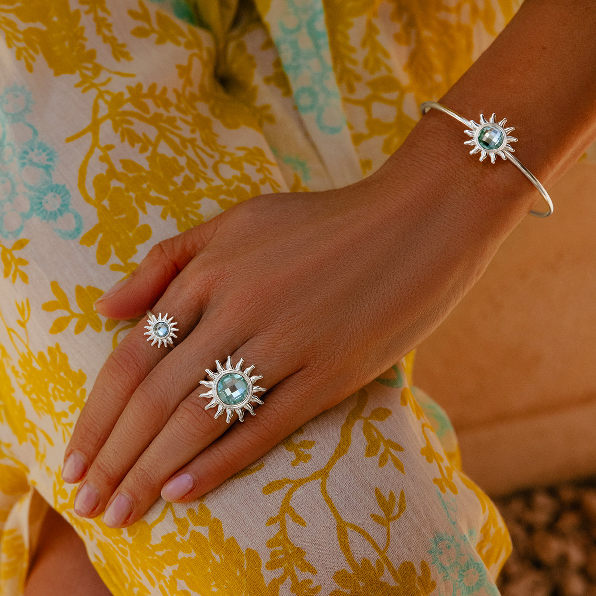 Ženski prsten Soleil 1,2 cm, posrebren, Lilou