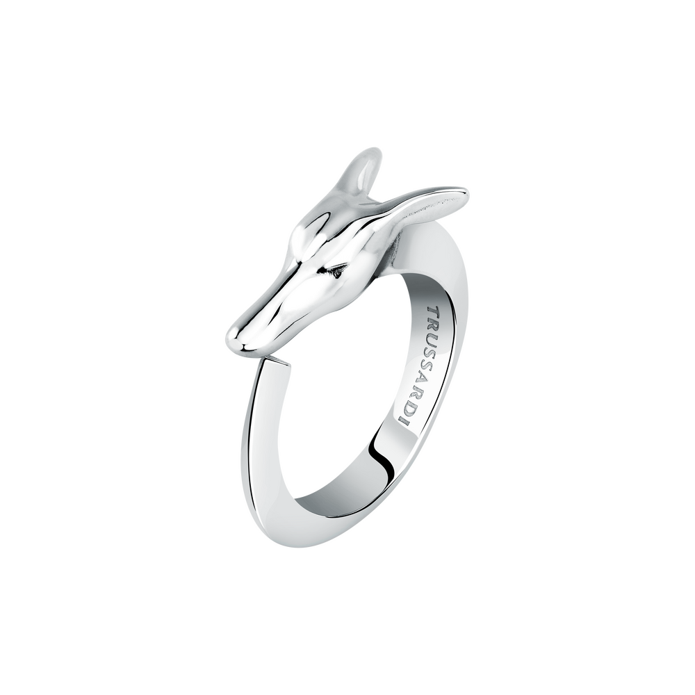 Women's T-HERITAGE Greydog steel ring, Trussardi
