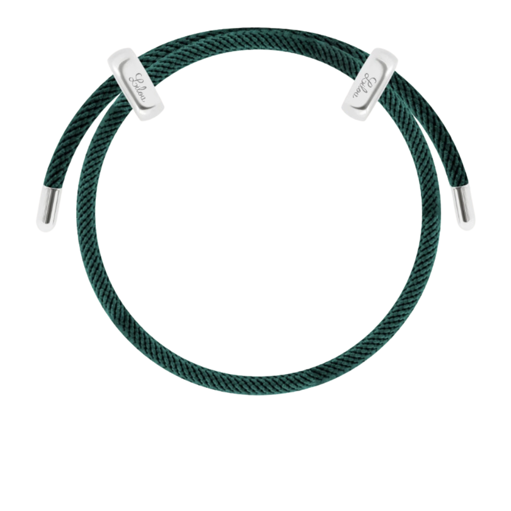 Ženska narukvica Liana, zelena, od vezice, podesiva, Lilou