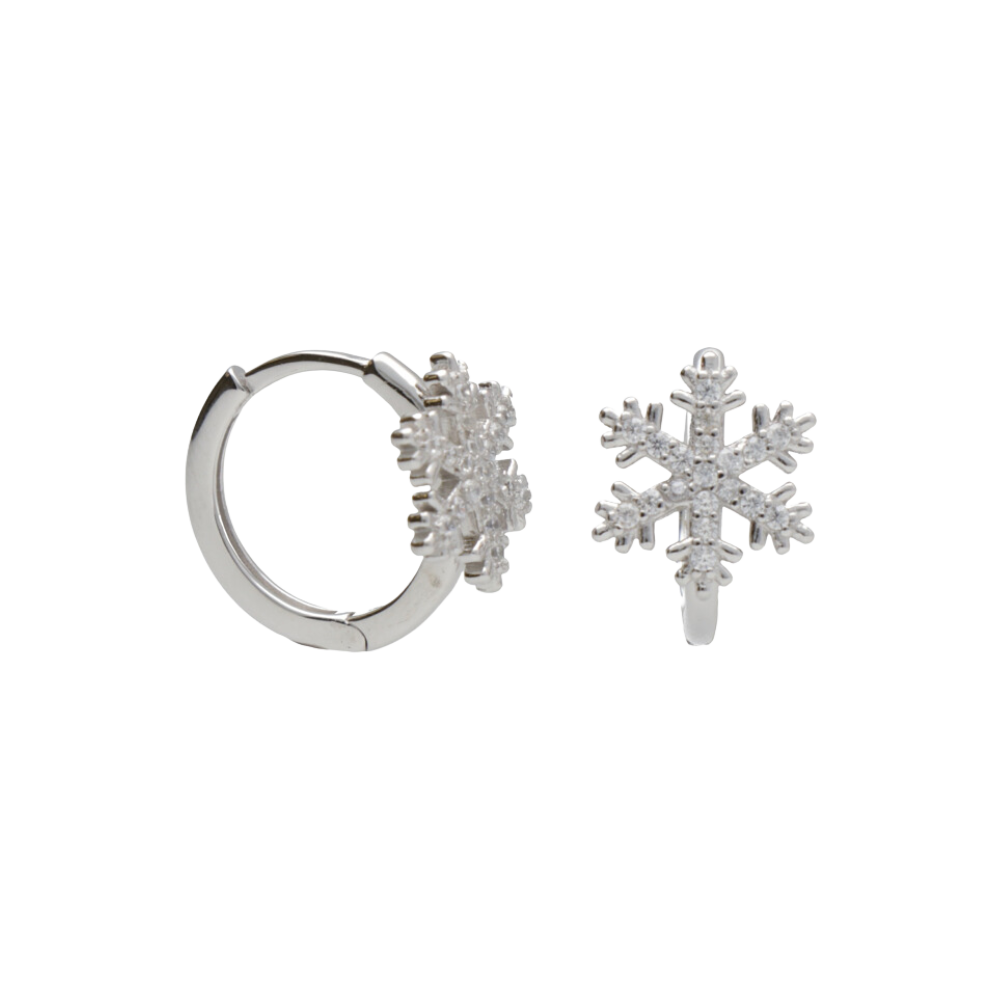 Ženske naušnice od srebra, krogličastog oblika, sa snježnim pahuljicama, Insolito