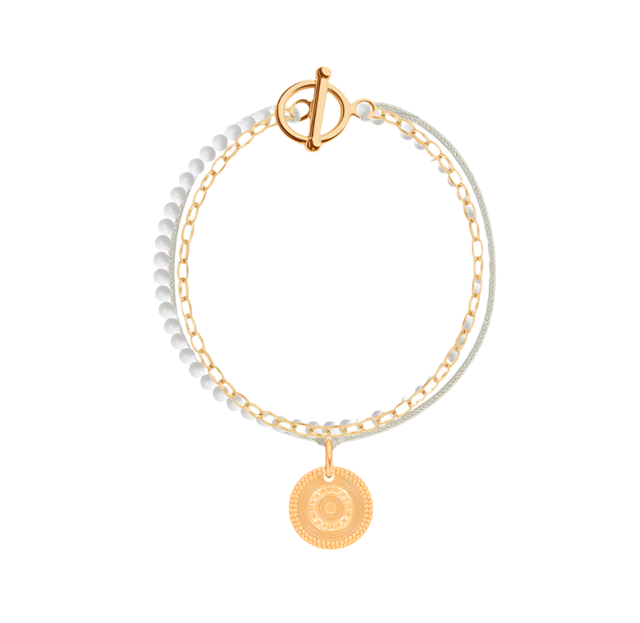 Women's Blanc gold-plated bracelet, engravable, Lilou