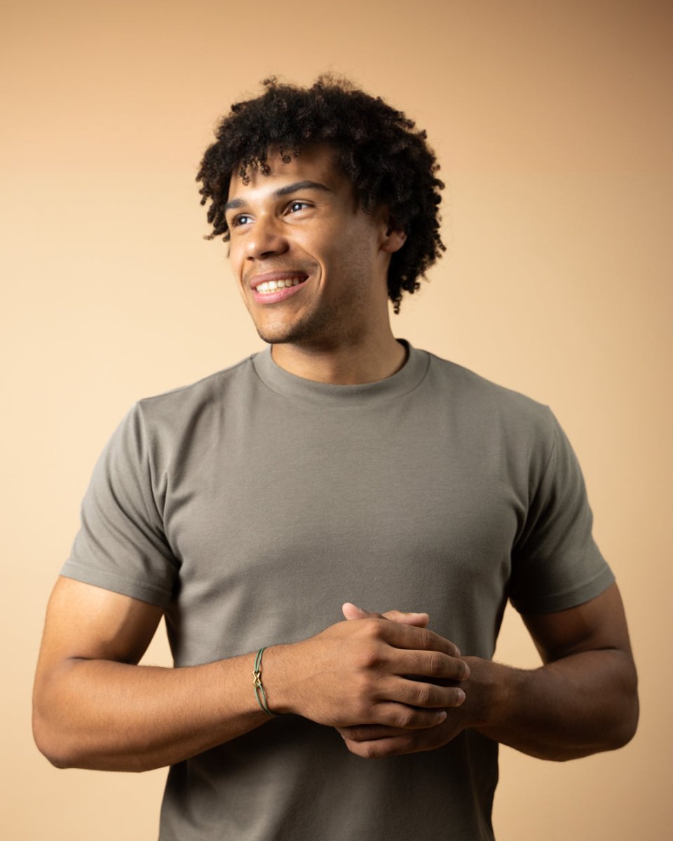 Bratara ajustabila pentru barbati Infinity Green Gold - Bratari pentru barbati - NYL12 - GEMINI - Tessora